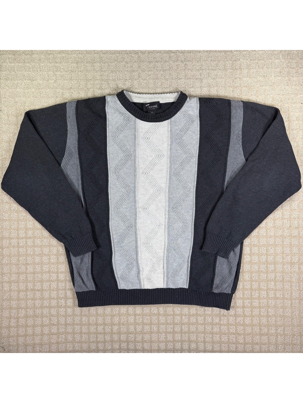 Tosani Canada Grey Cotton Knit Sweater XL